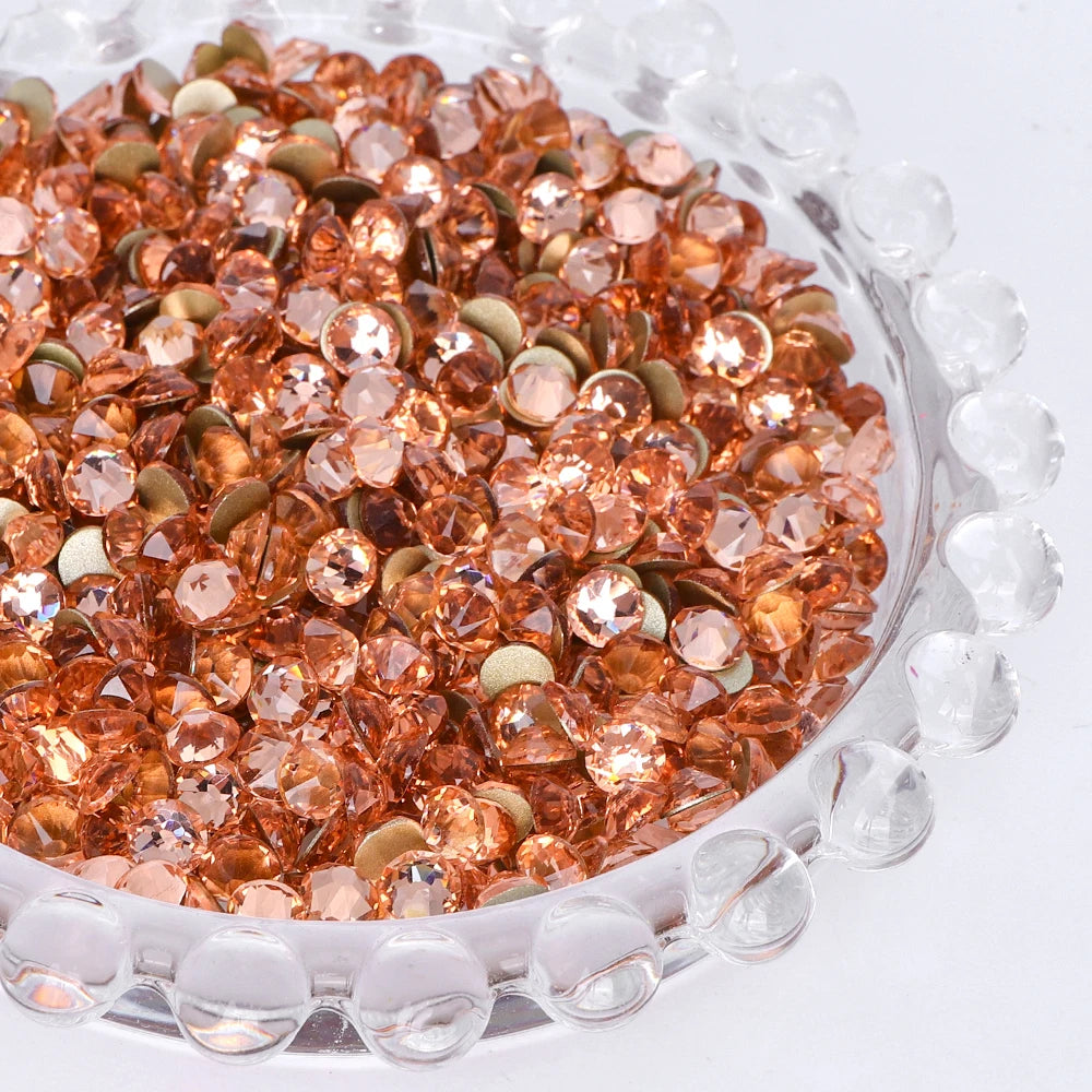 SS10-SS40 Colorful Non Hotfix Rhinestones Golden Base Flat Back Bling Glitter Glass Stones Crystal Strass Diamond for Nail