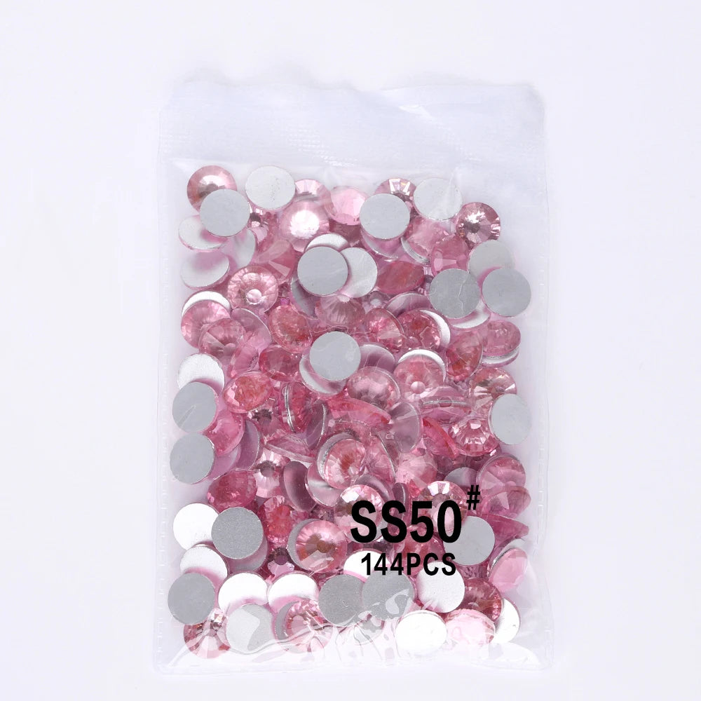 SS50 Rhinestone Big Size Wholesale Rhinestone Non Hotfix Flat Back Crystal  Glass Rhinestones for DIY Nail Gym Clothing