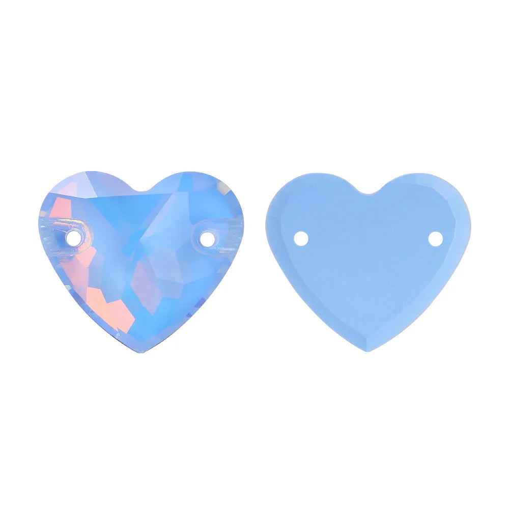 Wholesale Heart Sew on Rhinestone K9 Glass Crystal 3259 Heart Crystal AB Sew-on Stones and Crystals for Dress Decoration