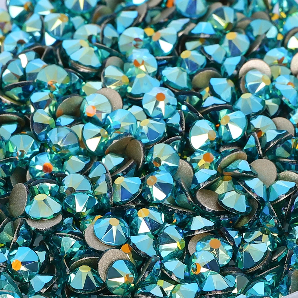 Factory Wholesale Crystal AB Colors 2088 16 Cut Facets Multi and Size Flat Back Golden Bottom High Quality Glass Rhinestones