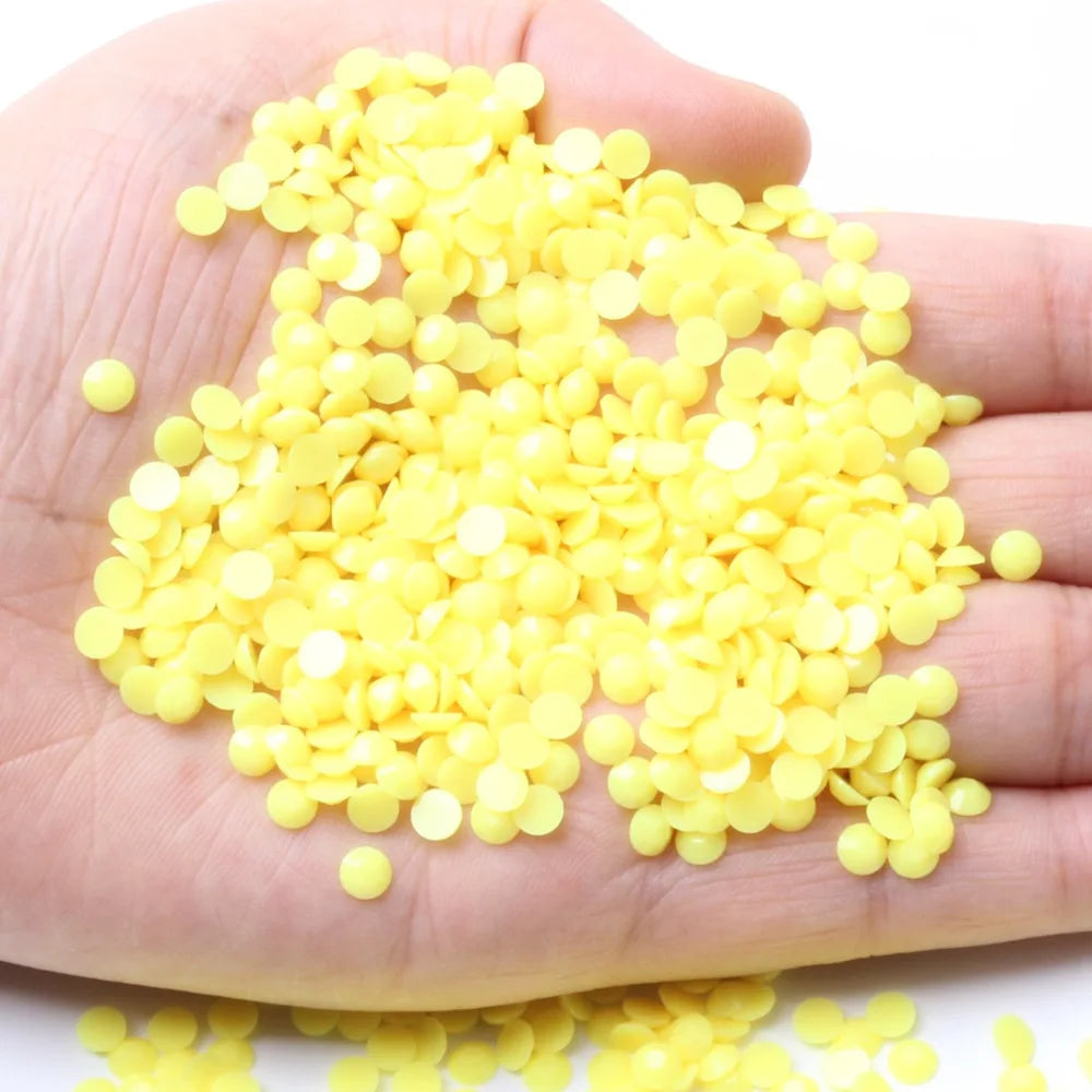 Factory Direct Sales Jelly Solid Opaque Macaroon Color Resin Non Hot Fix Stones Crystal Rhinestones for Garment Decoration