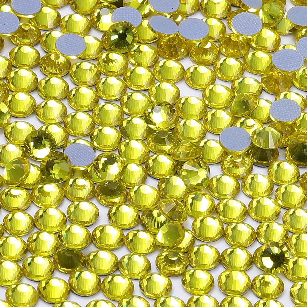 Wholesale 60Colors Hotfix Glass Crystal Rhinestone Flat Back Round Hotfix Crystal Stone Delicate for Clothing Accessories