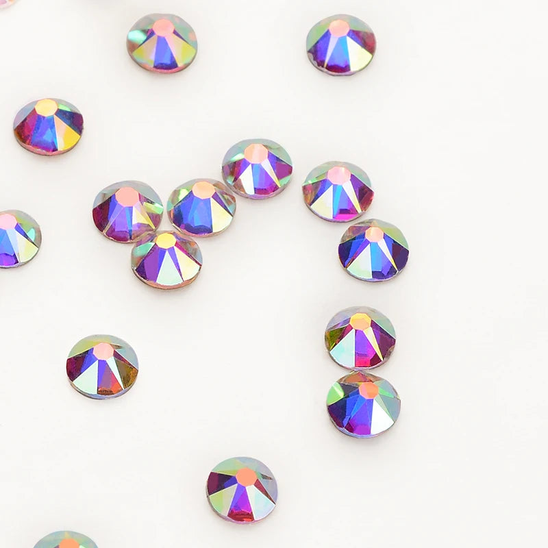 Wholesale Rhinestone Gold Base Crystal AB Effects Non Hot Fix Flatback Rhinestone for Nail Art Decoration