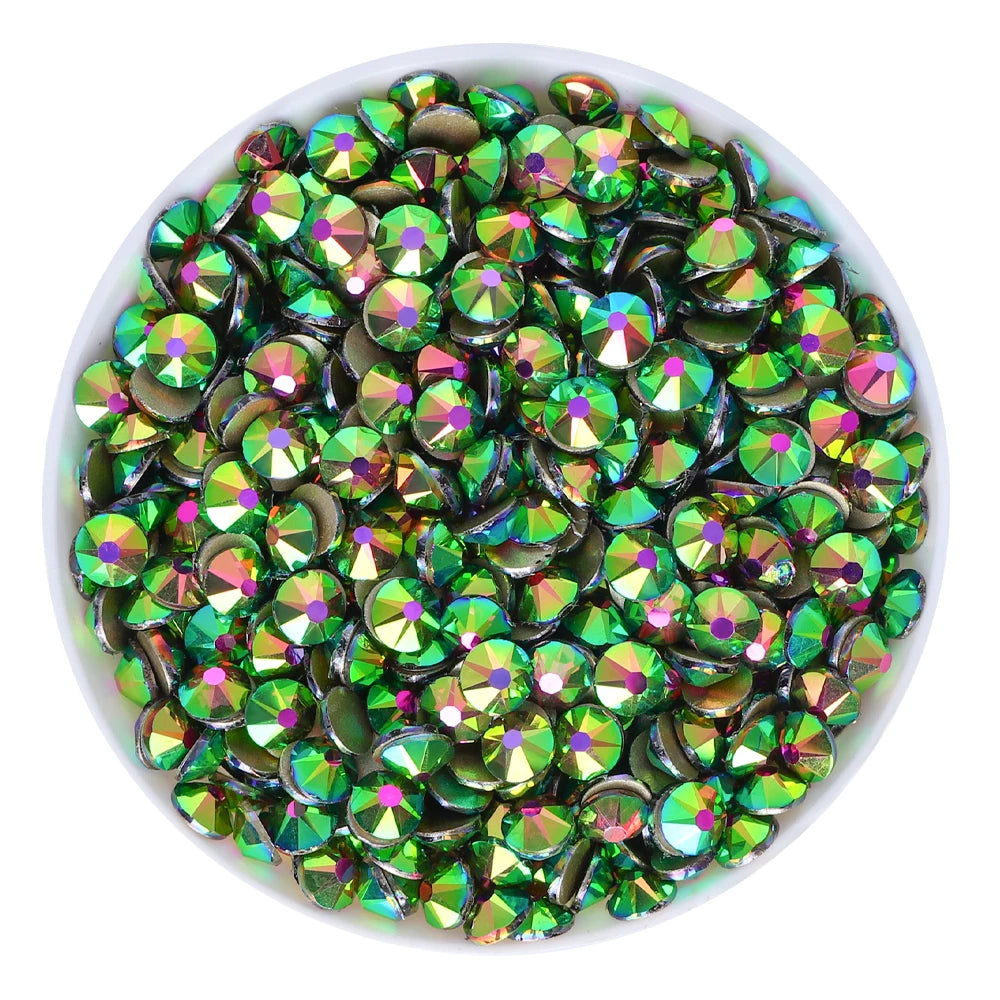 16 Cuts  Glass Crystal Latest Colors Rhinestone SS10-SS40 8 Big 8 Small Crystal Flatback Rhinestones for Gym Clothing