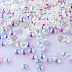 8 Big 8 Small Facet Flatback Crystal 16 Cuts Naked AB Non Hotfix Strass Glass Rhinestone for Dacing Garments Decoration