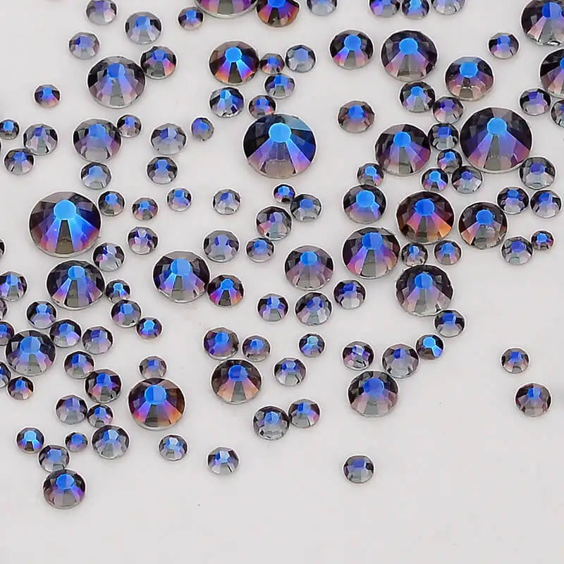 QIYI Rhinestone Mix Sizes Gems Charms Nail Art Rhinestones for Designs Flat Back Crystal High Quality Wholesale 3D Glass Silver