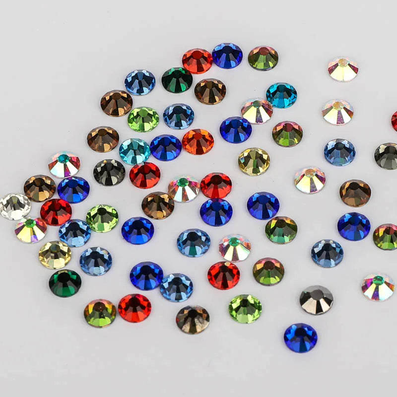 Hot Sale Bulk Flat Back Glass Crystals Nail Art Rhinestones Non-Hotfix Glitter Diamond Jewelry Accessory
