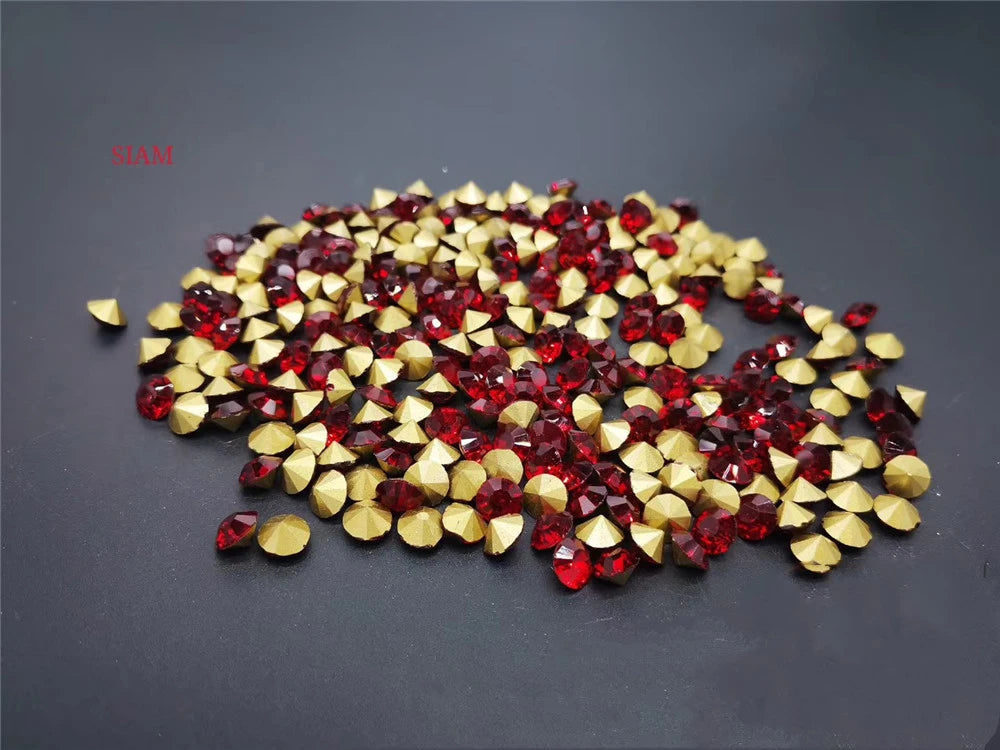 Factory Sales A-Level Bulk Nail Art Decorations Glass Rhinestone Accessories Pointed Bottom DIY Bags Garments Crystal