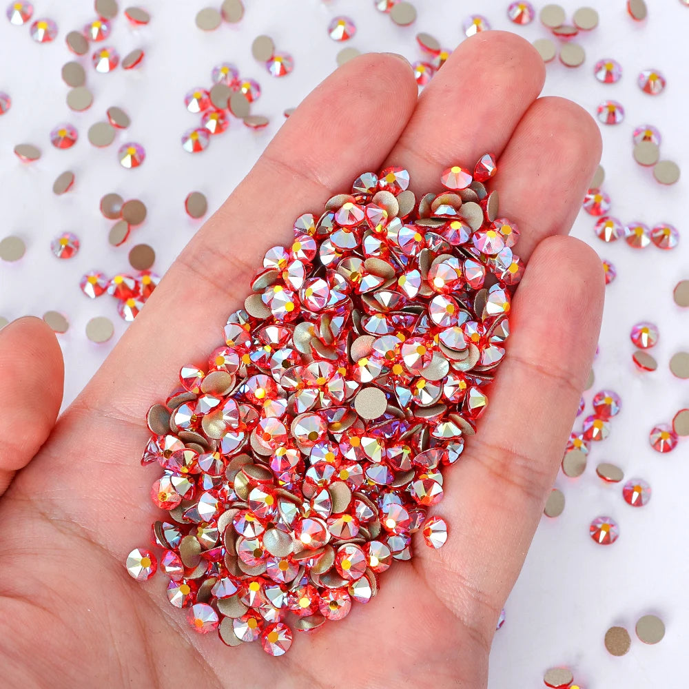 Top Quality 2088 Crystal Glass Rhinestones 16 Cut Facets Round Flatback Diamond Strass AB in Bulk Stones for Cloth Tumbler