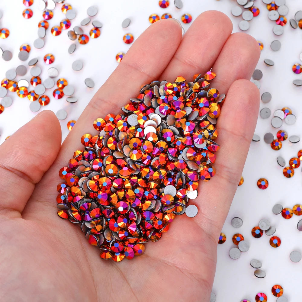 QIYI Wholesale Purple Pink  Brown Over 200 Colors Non Hotfix FlatBack Stone Glass Crystal AB Rhinestones for Tumbler