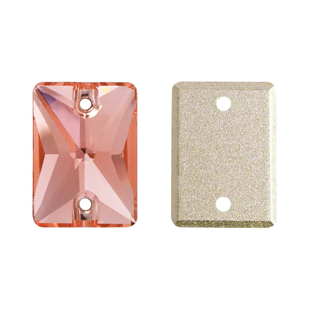 QIYI Multi Colors and Size Rectangle Sew-on Stone for Choice Clear Glass Flat Back Top Quality Sew on Rhinestones (3250)