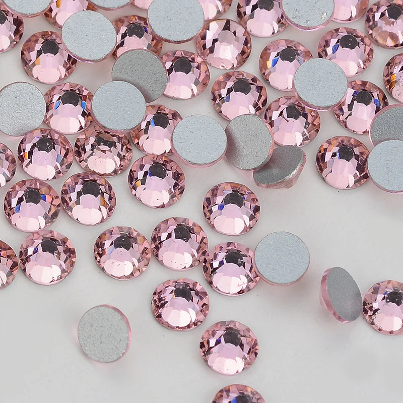 Factory Wholesale Rhinestones Lt Pink Color Silver Base Flat Back Strass Crystal Non Hot Fix Rhinestone for Bra Decoration