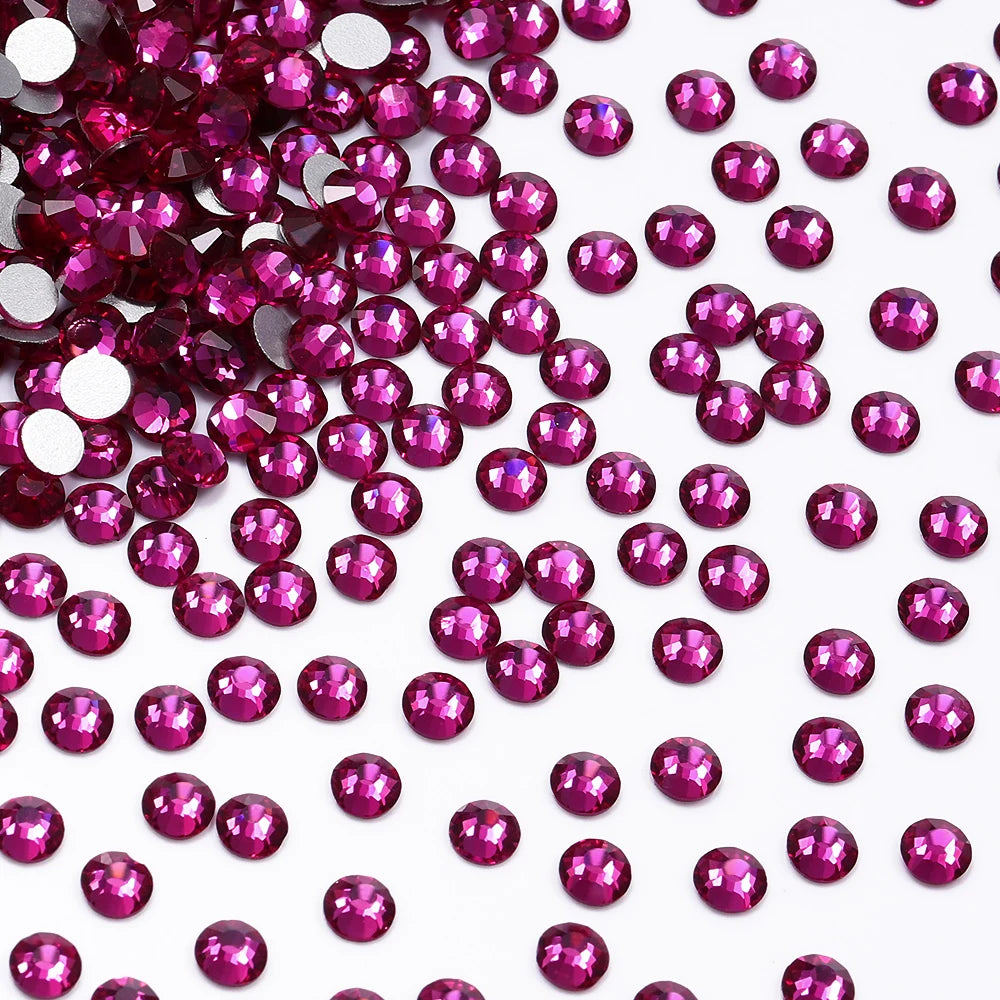 Wholesale Rhinestones 100 Colors Ss06-ss34 Crystal Rhinestone Non Hotfix Flat Back for Top Decoration Accessories