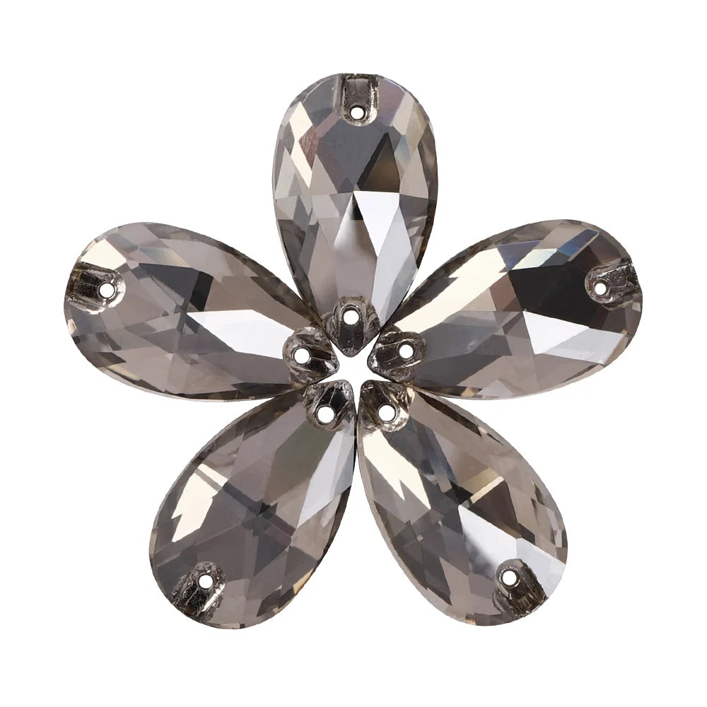 Wholesale 7x12 10x14 11x18 13x22 17x28 mm Raindrop Sew-on Rhinestones Non Hotfix Flatback Sewing Strass Bling for Jewelry Dress