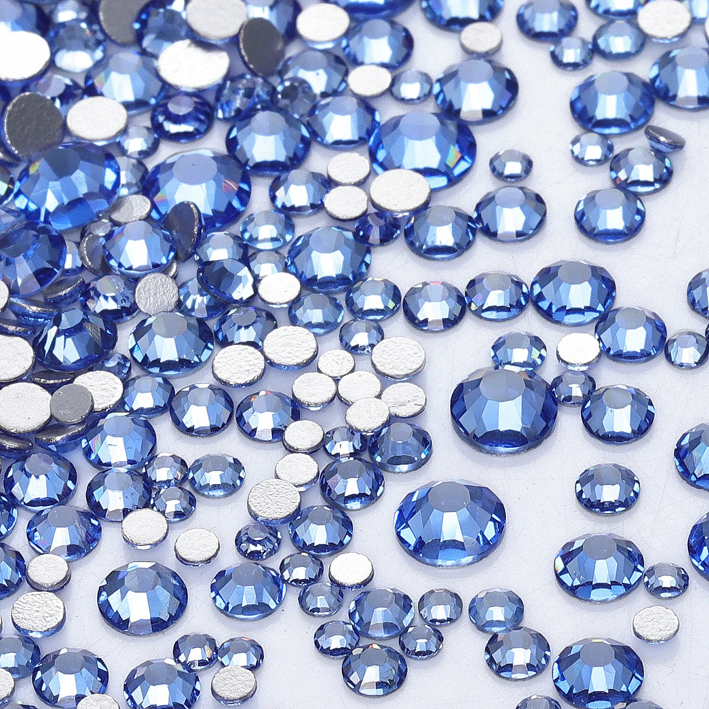 QIYI Wholesale Mixed Size Ss3-ss20 Crystal Rhinestones  Non- Hotfix Round Loose RhinestonesBulk for Decorative Nail Art Crafts