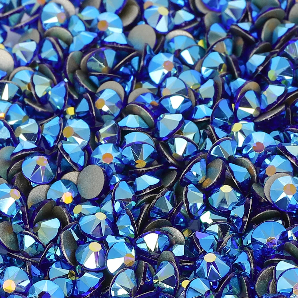 Factory Wholesale Crystal AB Colors 2088 16 Cut Facets Multi and Size Flat Back Golden Bottom High Quality Glass Rhinestones