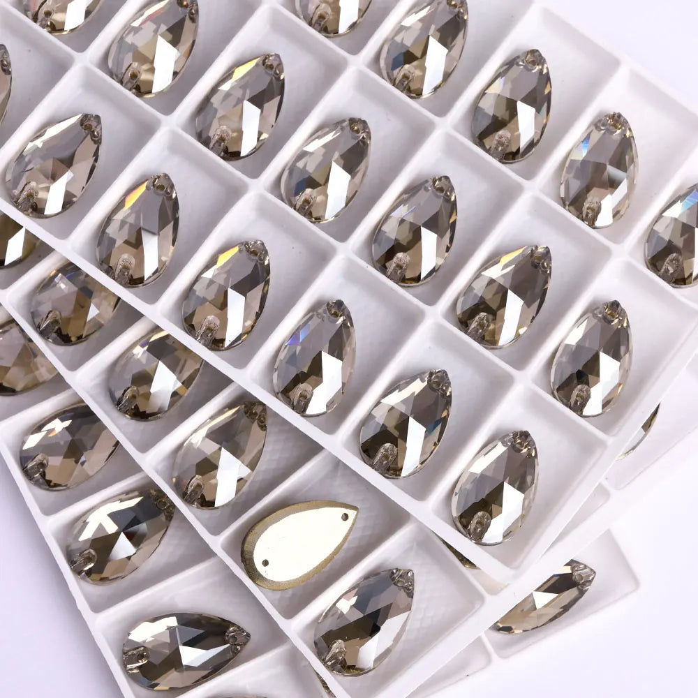 Wholesales Customize New Trend Drop  Shapes Colors Crystal Beads Sewing-On Rhinestones for Jewelry Clothes