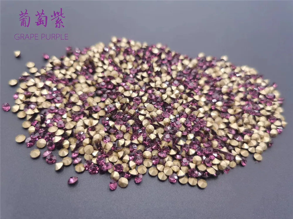 Factory Wholesale SS6 Nail Rhinestone Pointed Back Strass Non-Hotfix Glass Rhinestone DIY Jewelry Decoration Garments Materials