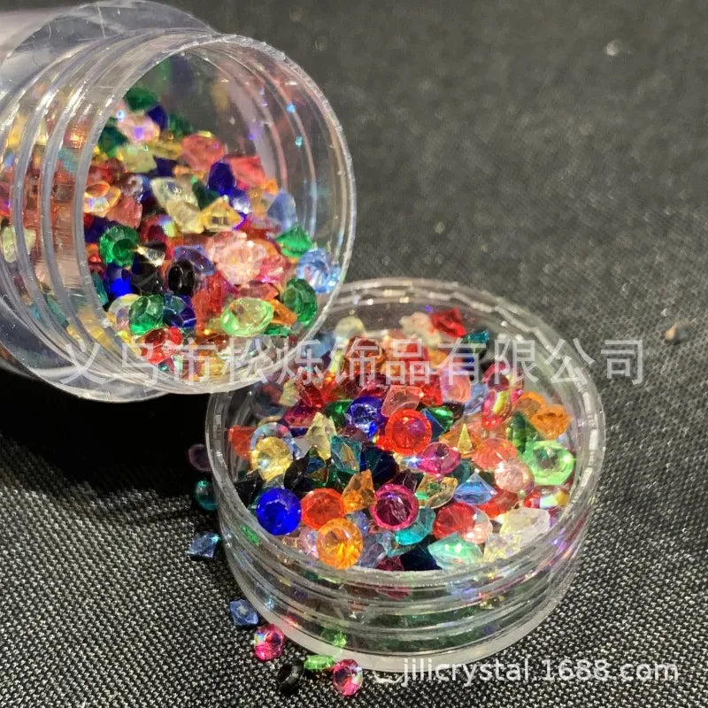 Wholesale Unique Gradient Coloured Plastic Resin Rhinestones Loose Beads for DIY Accessories Bulk Craft Materials
