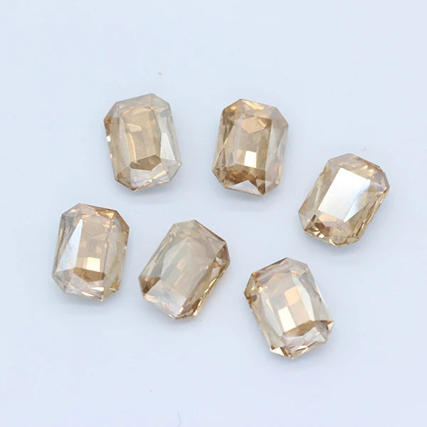 24-colors Rectangle fancy Glass stone pointed back foiled crystal rhinestone Jewels Counter decorations clothes shoes bags Gems