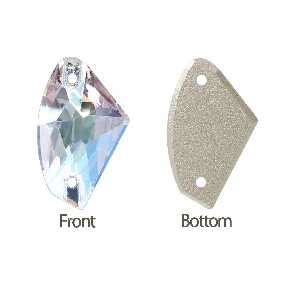 Factory Direct Wholesale Low MOQ Glass Crystal Galactic Sew-On Rhinestones With Two Holes for Garment Decoration 3256