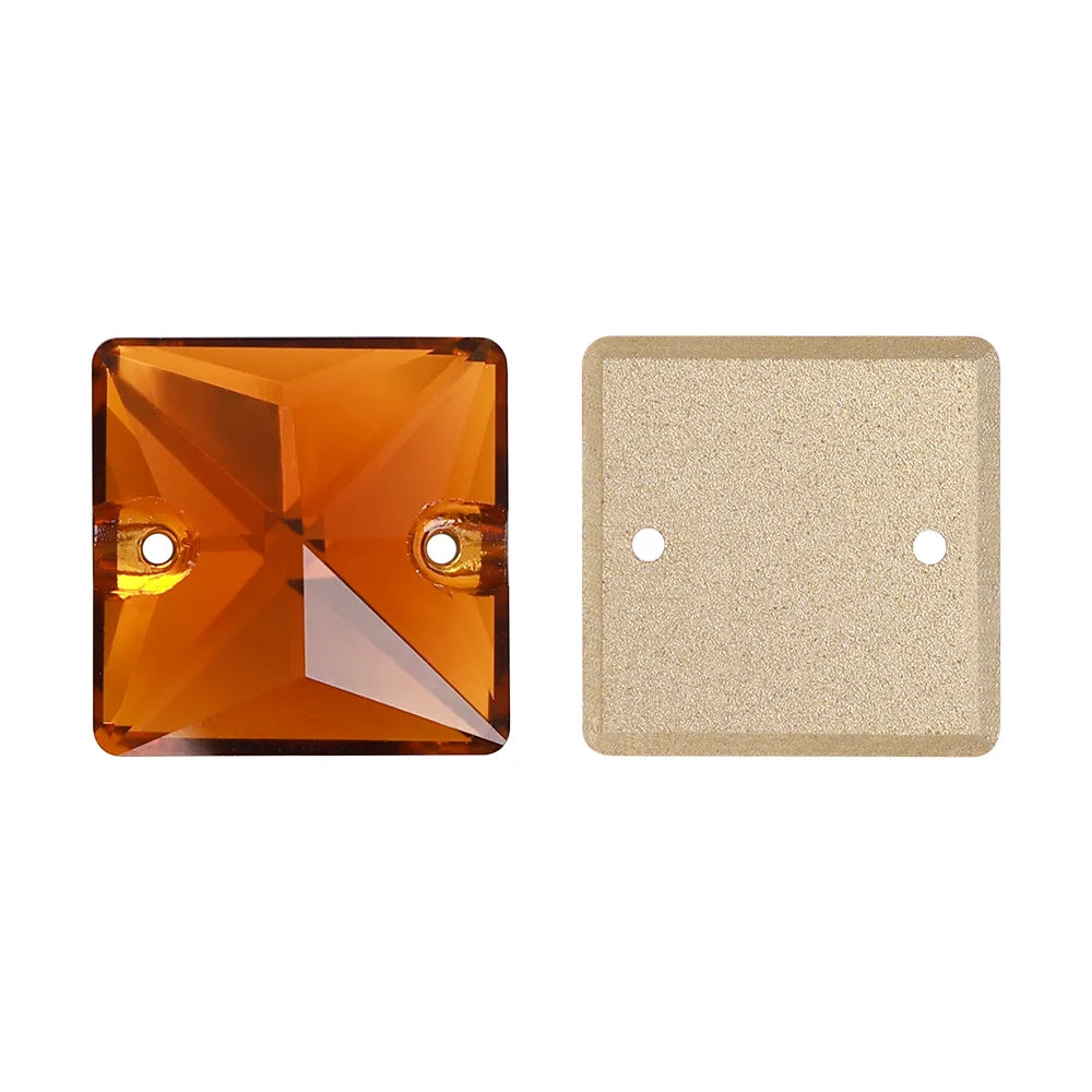Wholesale Custom Square Sew-on Loose Rhinestones 5A Quality Crystal FlatBack 2 Holes 12 Facets Sewing Bling Decoration