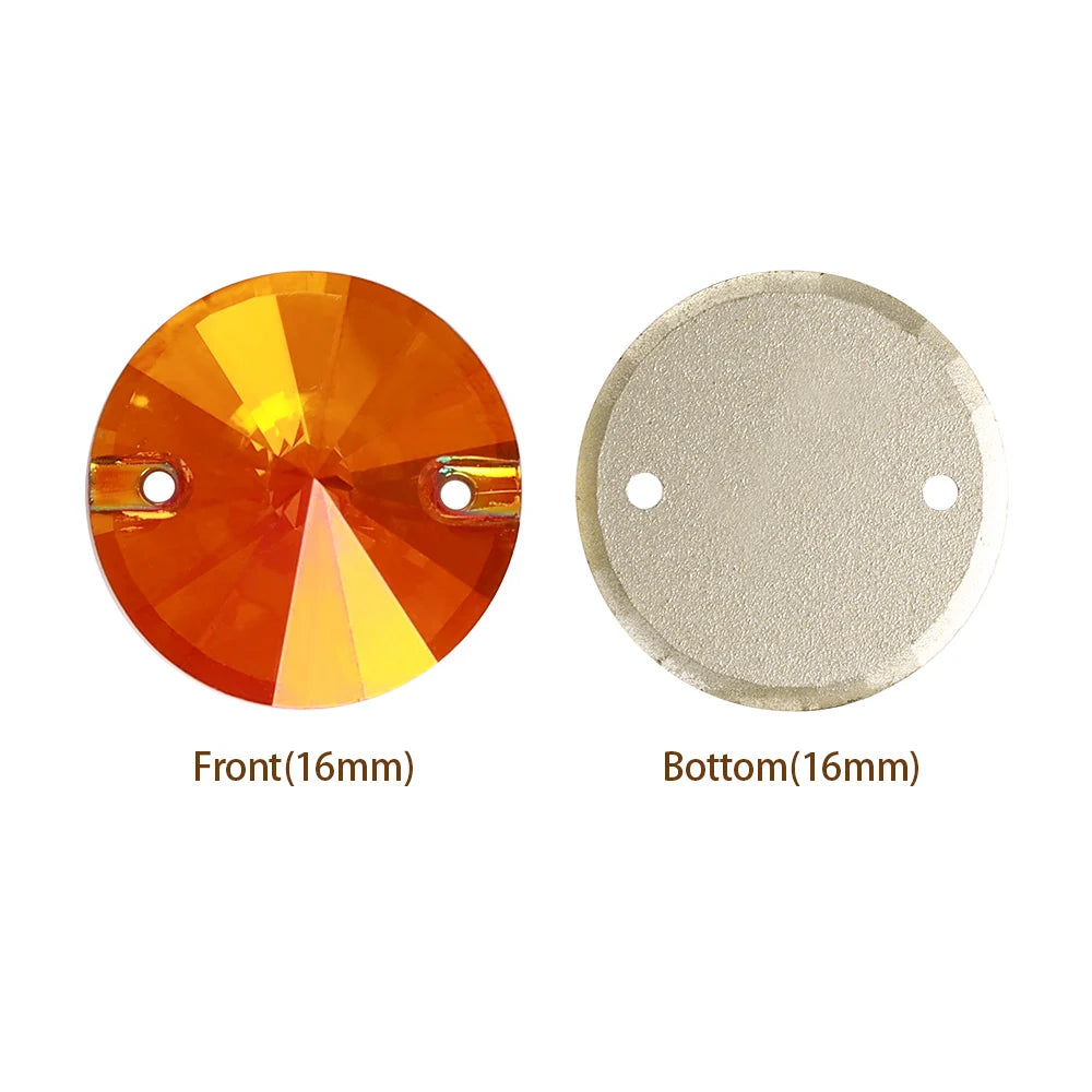 3200 QIYI Innovative Design Top Quality Rivoli Shape Flat Back Glass Crystal Sew on Rhinestones for Designer Garment Decoration