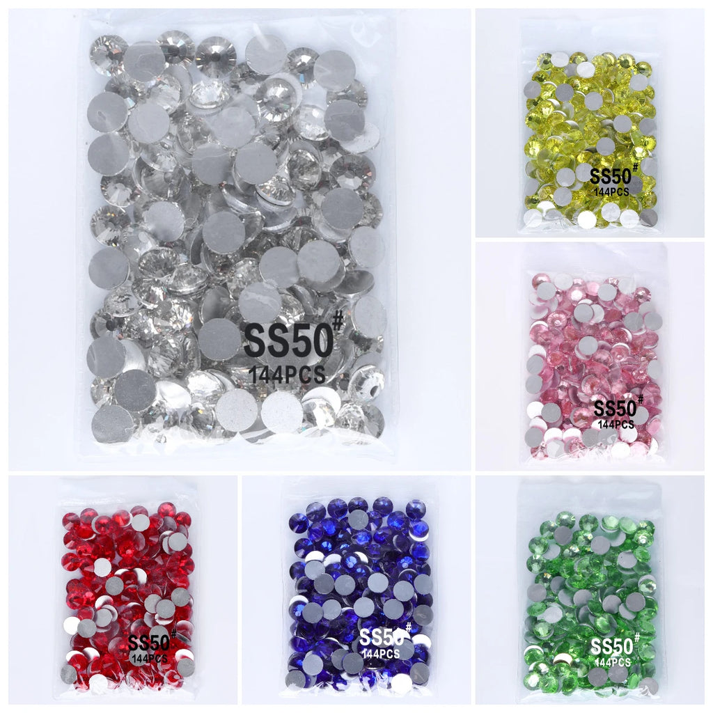 SS50 Rhinestone Big Size Wholesale Flat Back Rhinestone  Non Hotfix Flat Back Crystal  Glass Rhinestones for DIY Gym Clothing