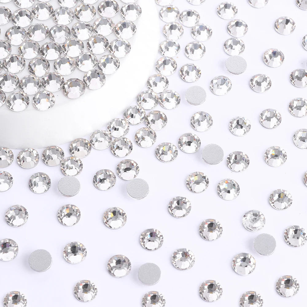 QIYI Wholesale 14400pcs Bulk Package Flatback Rhinestones Glitter Bling Glue on Luminous Rhinestones for Accessories