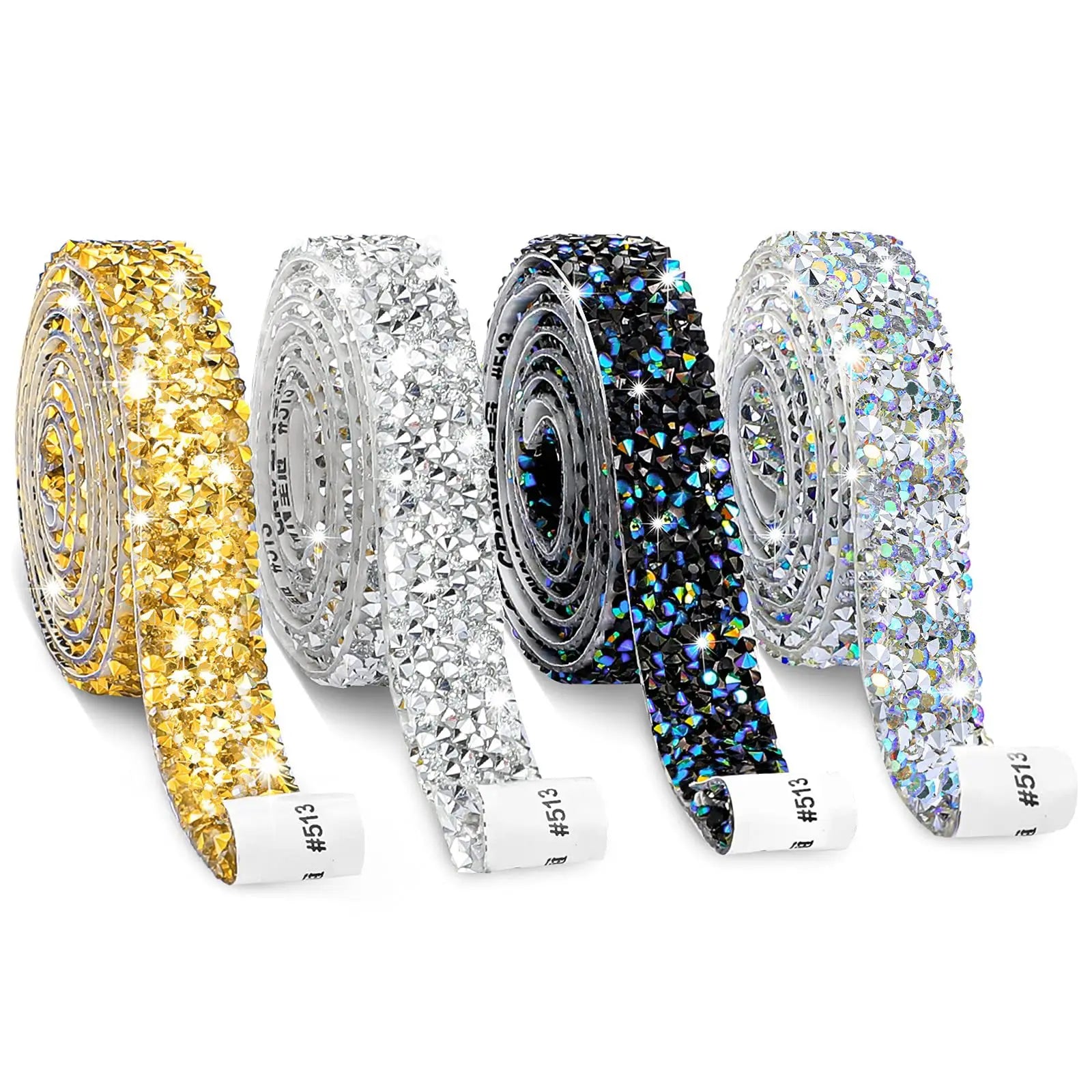 QIYI Wholesale Rhinestone Tape Self Adhesive Rhinestones Trimming Bling Crystal Resin Sheets Roll Wrap Sticker for Tumbler