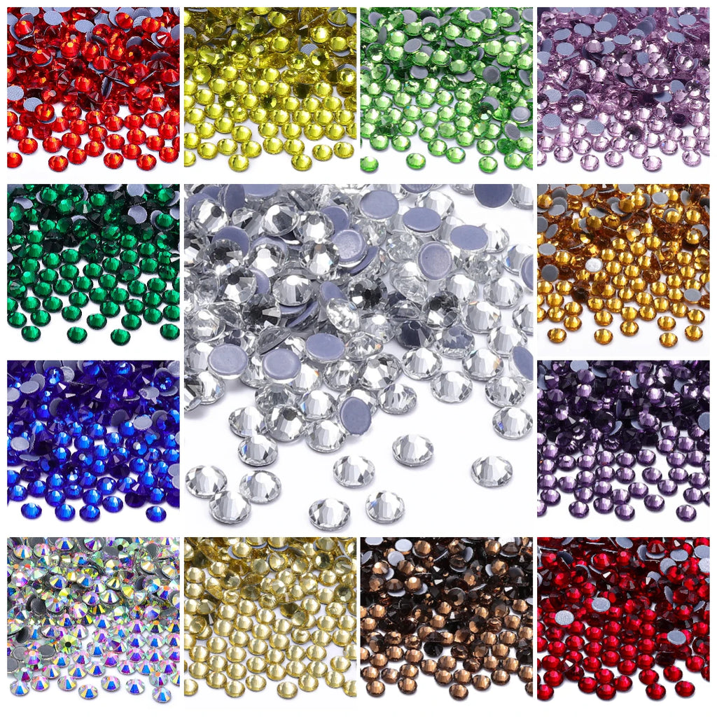 Wholesale Flat Back Hotfix Glass Crystal Rhinestone Round Hotfix Crystal Stone Delicate for Clothing Accessories
