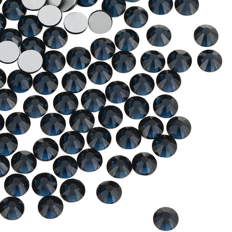Hot Selling SS10 Blingbling Crystal Rhinestone 100 Colors 12 Sizes Glass Rhinestones Flat Back Non Hotfix for Garment