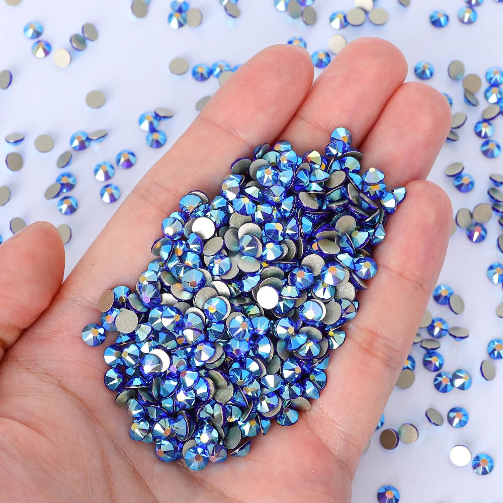 Top Quality 2088 Crystal Glass Rhinestones 16 Cut Facets Round Flatback Diamond Strass AB in Bulk Stones for Cloth Tumbler