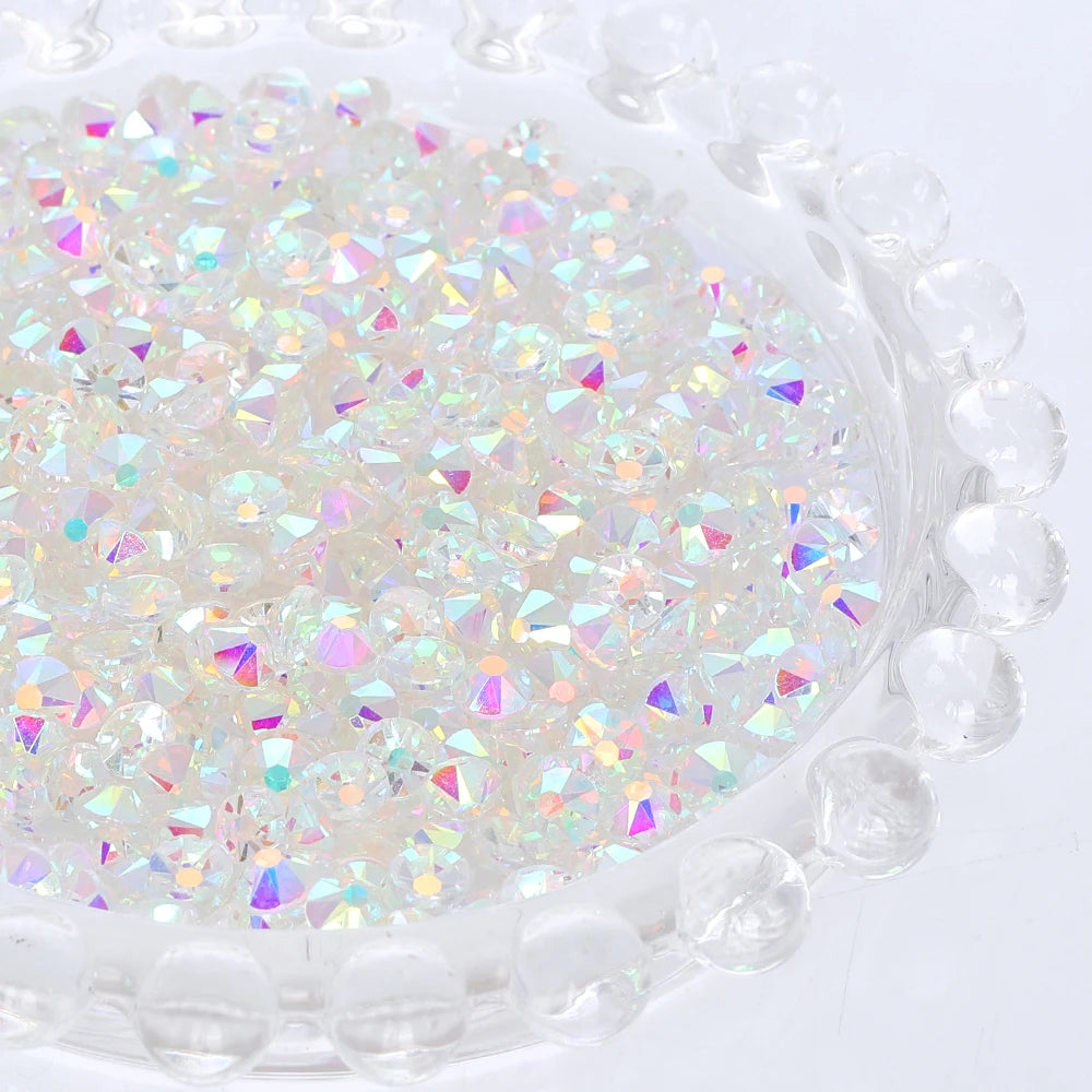 SS10-SS40 Colorful Non Hotfix Rhinestones Golden Base Flat Back Bling Glitter Glass Stones Crystal Strass Diamond for Nail