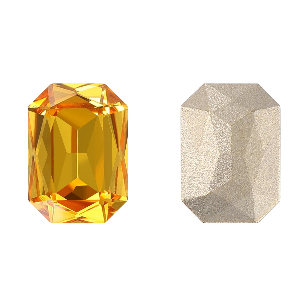 New Shape Hot Selling Maxi Cushion Octagon K9 Glass High Quality Durable Innovative Design Popular Decoration Point Back Stones