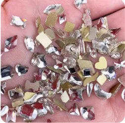 Top Quality flat back shaped rhinestones! 100pcs mix shapes nail art crystal without glue Non hotfix strass