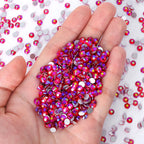 QIYI 2024 Wholesale High Quality Luxury Fashion Style Red AB Non Hofix Glass Flat Back Rhinestone for Decorate Garments Nail Art