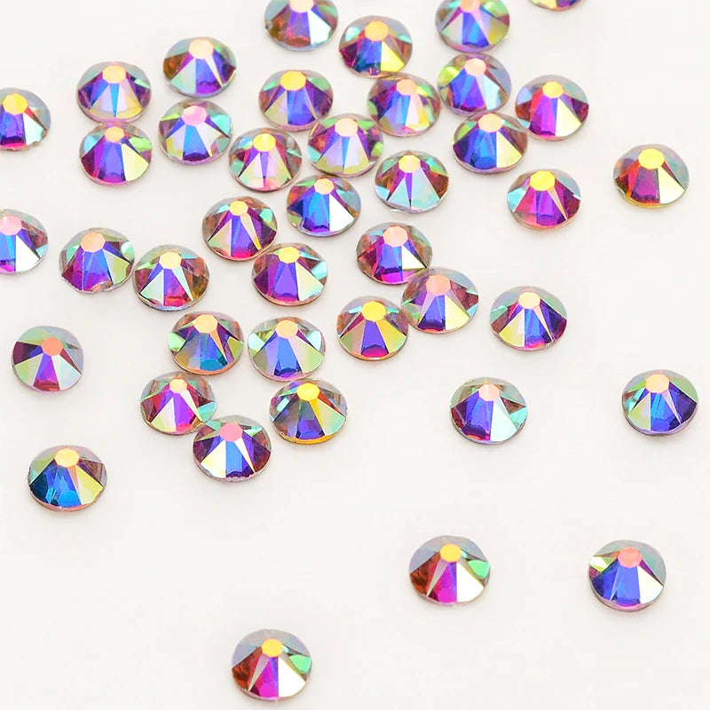 Wholesale Rhinestone Gold Base Crystal AB Effects Non Hot Fix Flatback Rhinestone for Nail Art Decoration