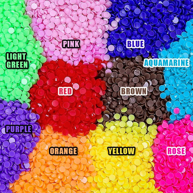 Wholesale Flat Back 2/3/4/5mm Resin Rhinestones Macaroon Series Strass Bulk Bag Rhinestone 50000 Pcs /bag