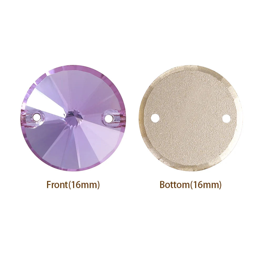 3200 QIYI Innovative Design Top Quality Rivoli Shape Flat Back Glass Crystal Sew on Rhinestones for Designer Garment Decoration