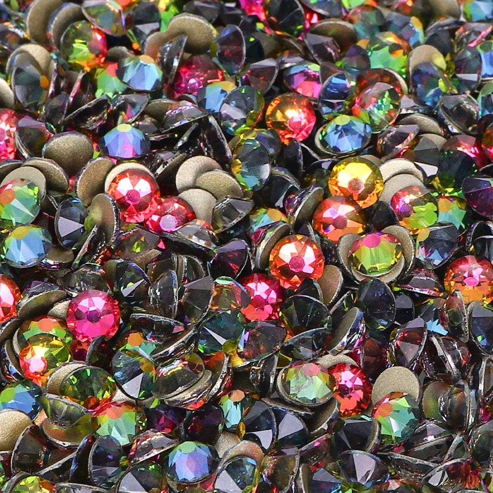 Factory Wholesale Glistening 2088 16 Cut Facets Multi Colors Size Flat Back Golden Bottom High Quality Rhinestone for Garment