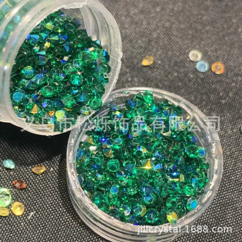 Wholesale Unique Gradient Coloured Plastic Resin Rhinestones Loose Beads for DIY Accessories Bulk Craft Materials