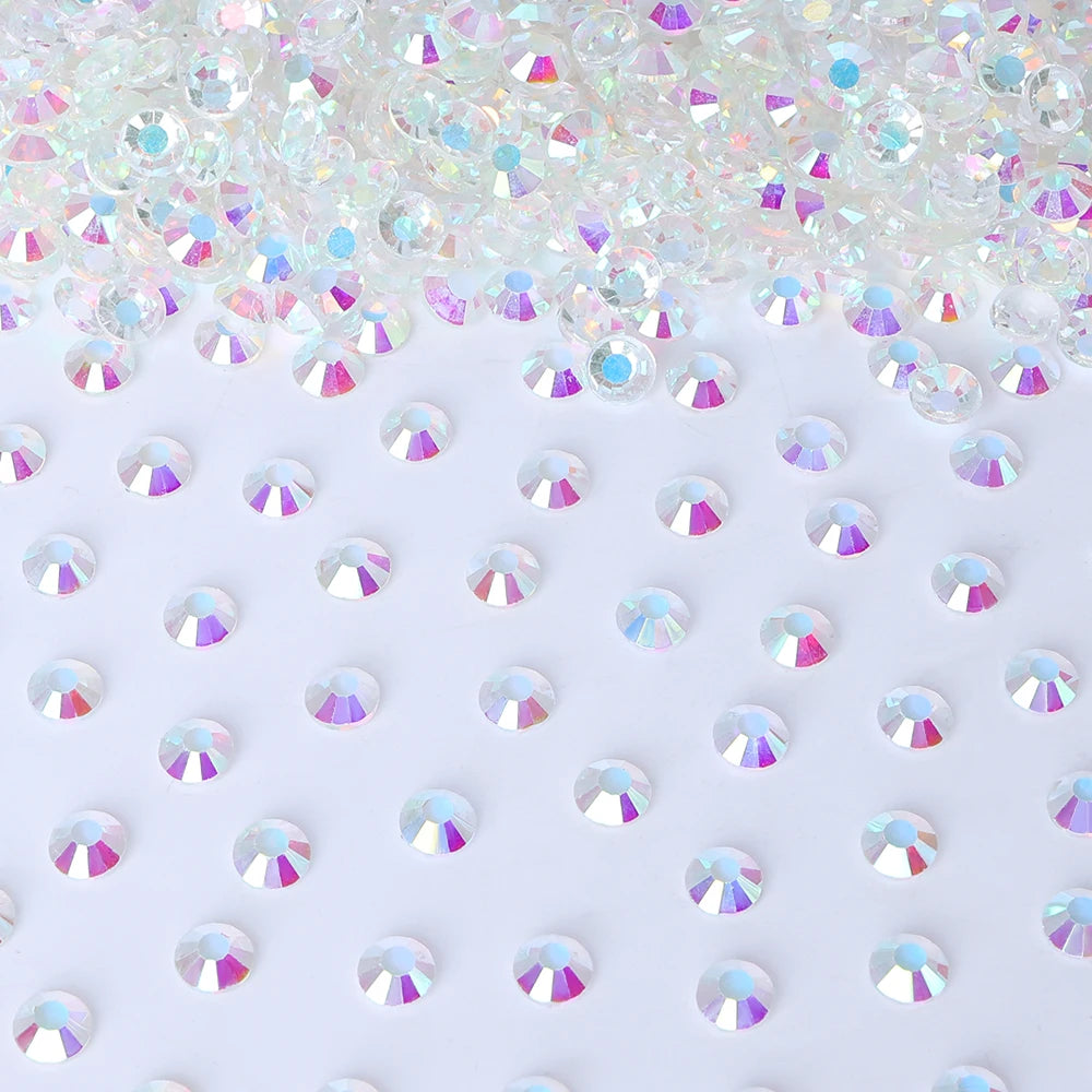 Wholesale Glitter Glass AB Crystals Nail Art Rhinestones Flat Back Non Hotfix Rhinestone Diamond for Fashion Jewelry Earring
