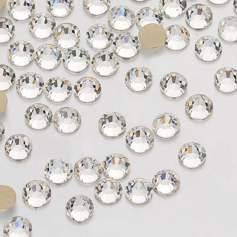14400PCS  2088 Flatback Non Hotfix Rhinestones 16 Cut Facets Glass Crystal Round Diamond Strass Rhinestone Bulk for Dress