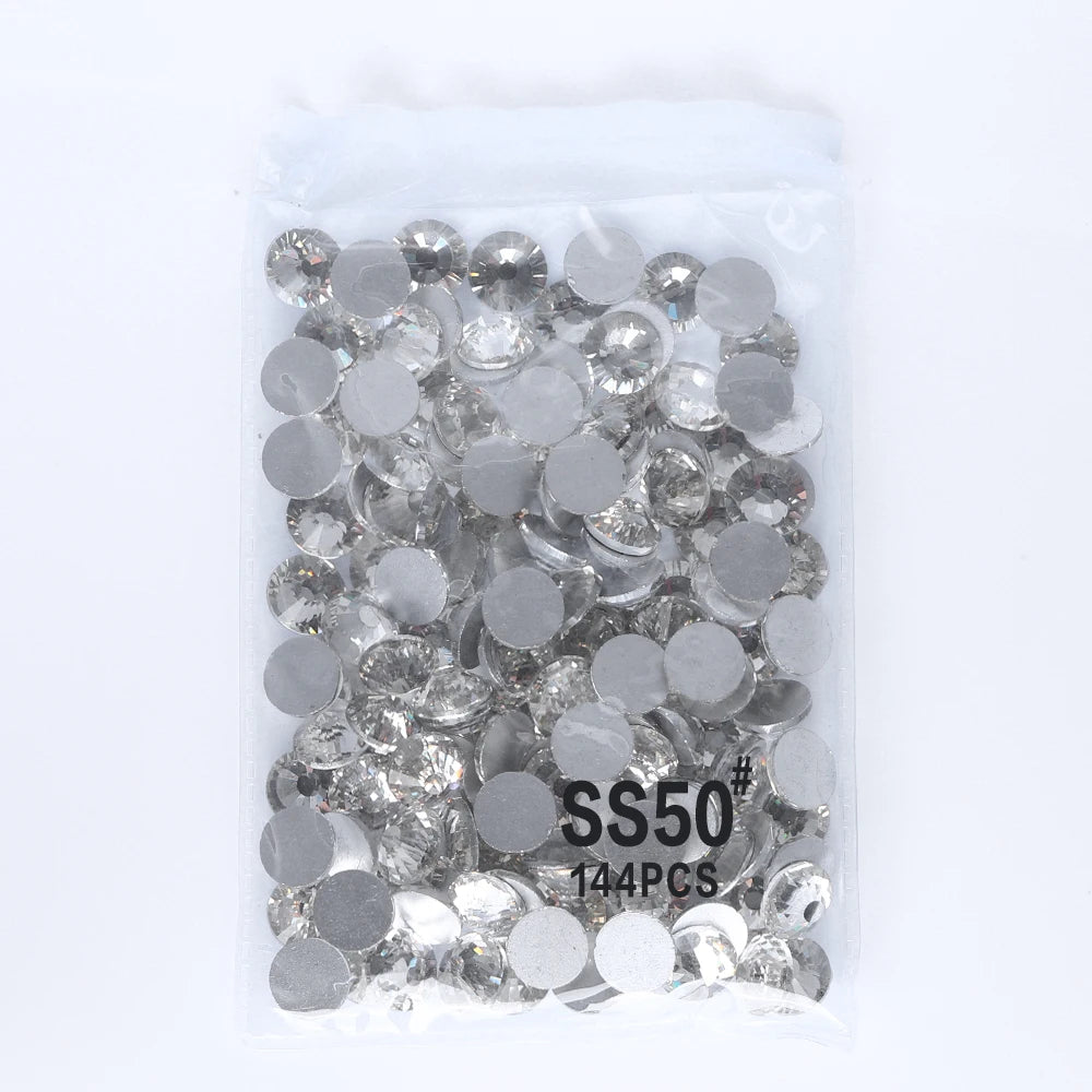 SS50 Rhinestone Big Size Wholesale Flat Back Rhinestone  Non Hotfix Flat Back Crystal  Glass Rhinestones for DIY Gym Clothing