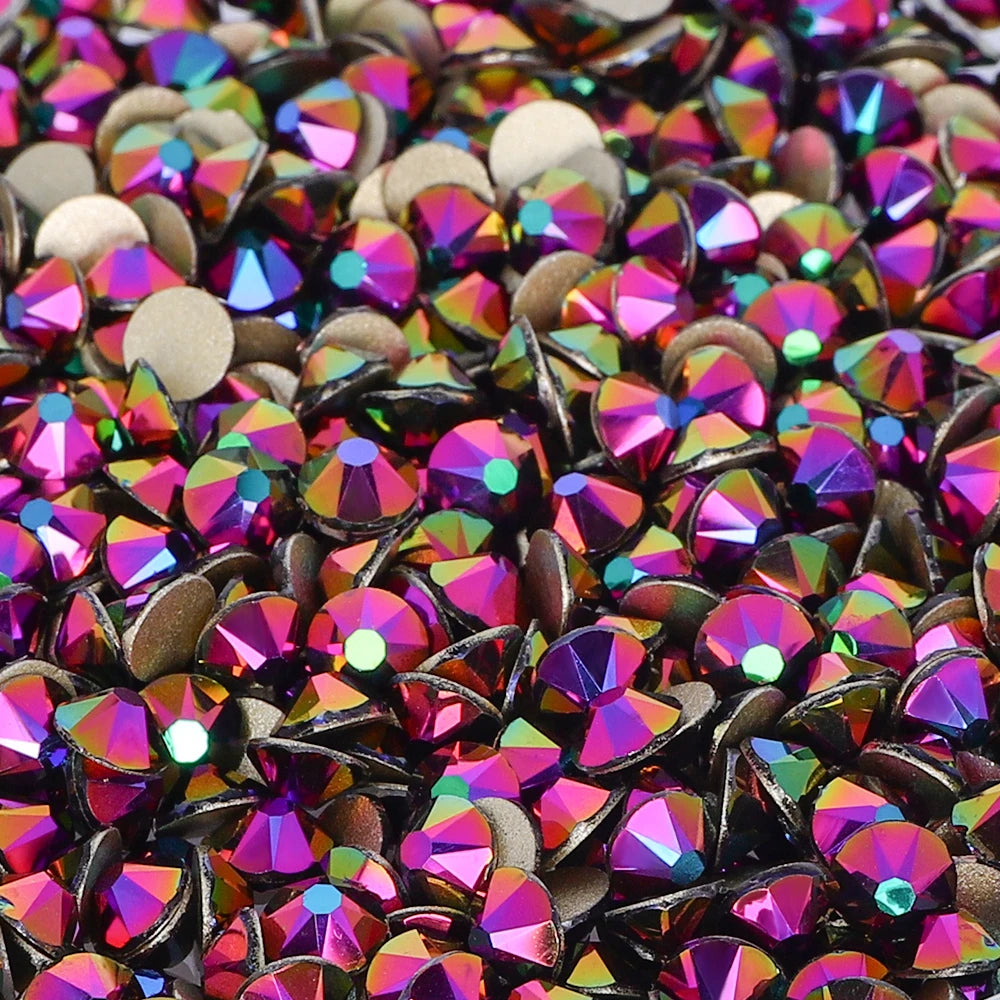 Factory Wholesale Glistening 2088 16 Cut Facets Multi Colors Size Flat Back Golden Bottom High Quality Rhinestone for Garment