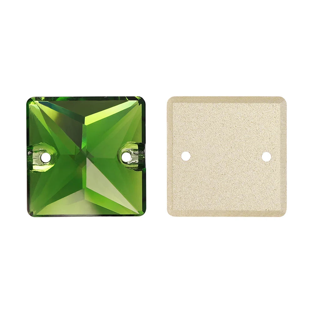 Wholesale Custom Square Sew-on Loose Rhinestones 5A Quality Crystal FlatBack 2 Holes 12 Facets Sewing Bling Decoration