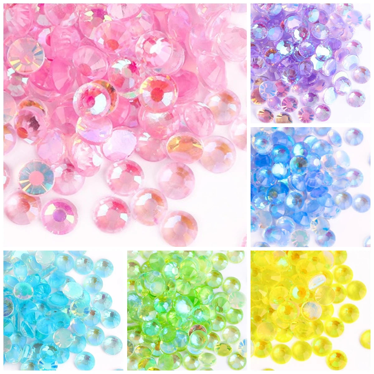 Crystals Nail Art Rhinestone Hot Selling Aurora Colors 1440PCS Rhinestones Flat Back Non Hotfix Glass 1 Bag Rhinestones Custom