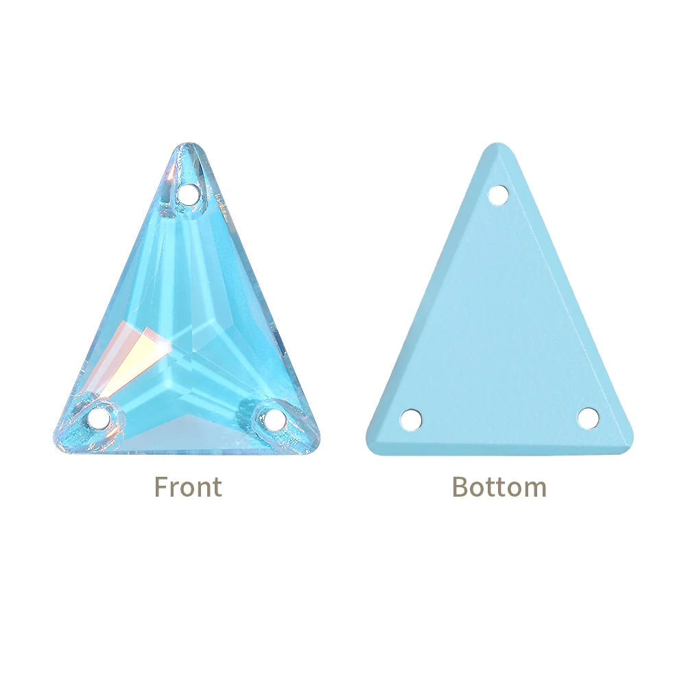 3271 Hot Selling Slim Triangle Factory Direct Wholesale High Quality Durable Shimmering Clear Glass Crystal Sew-On Rhinestones