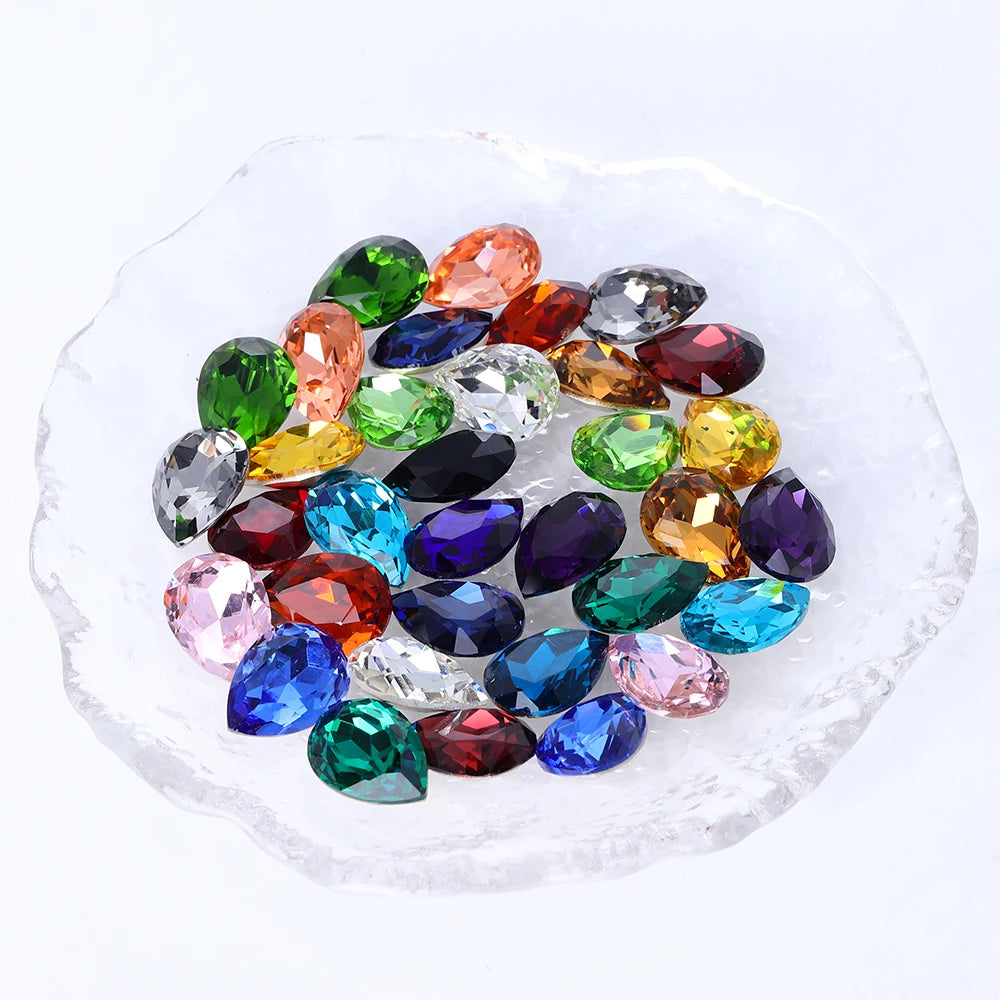 Qiyi 2024 New Arrival Innovative Design K9 Glass Top Quality Crystal Point Back Drop Shape Rhinestones for Clothing Accessories